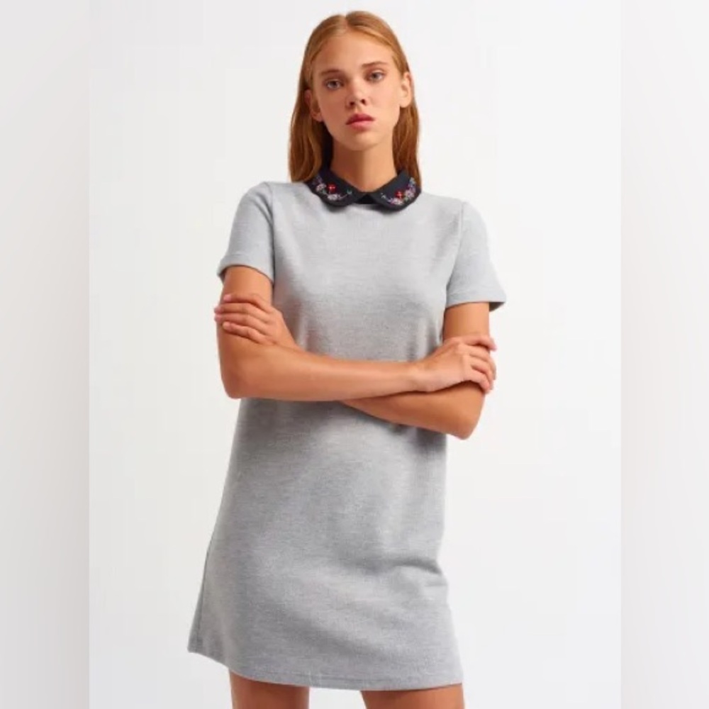 ZARA EMBELLISHED COLLAR DRESS RARE